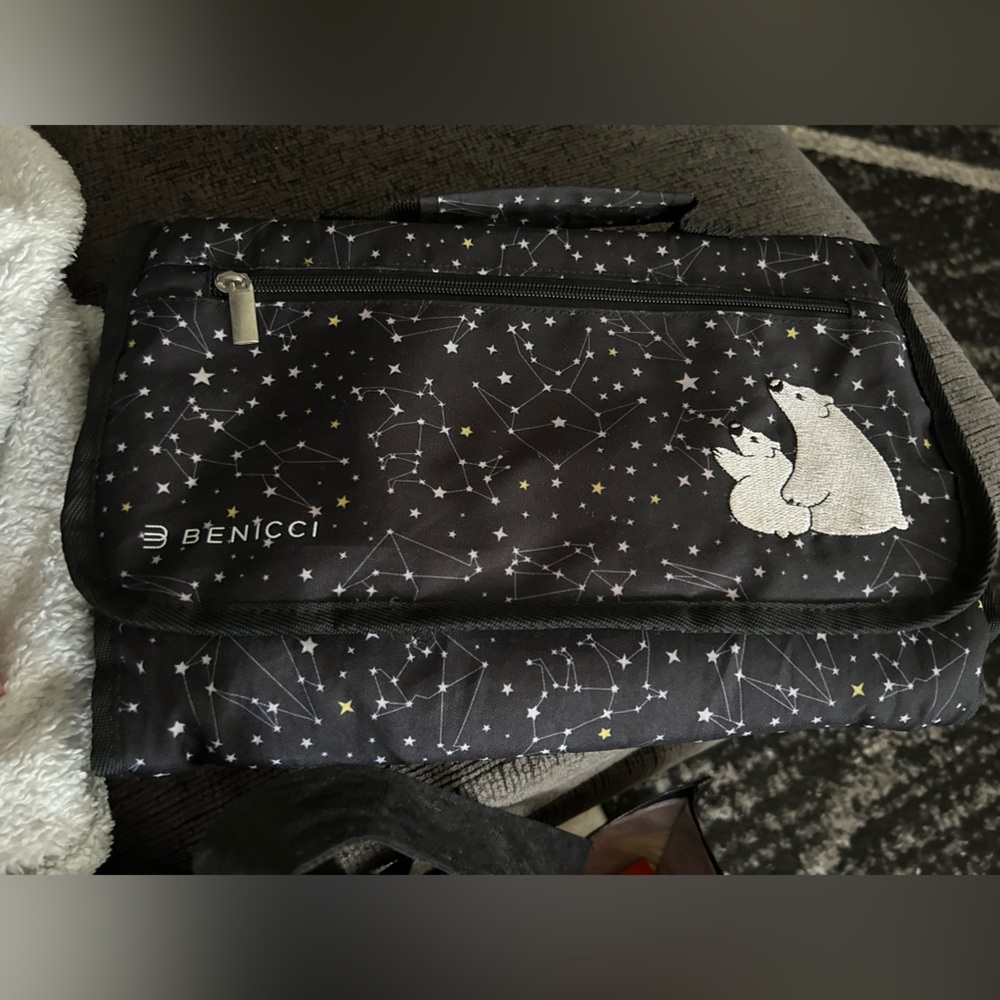 Black Constellation baby traveling changing pad